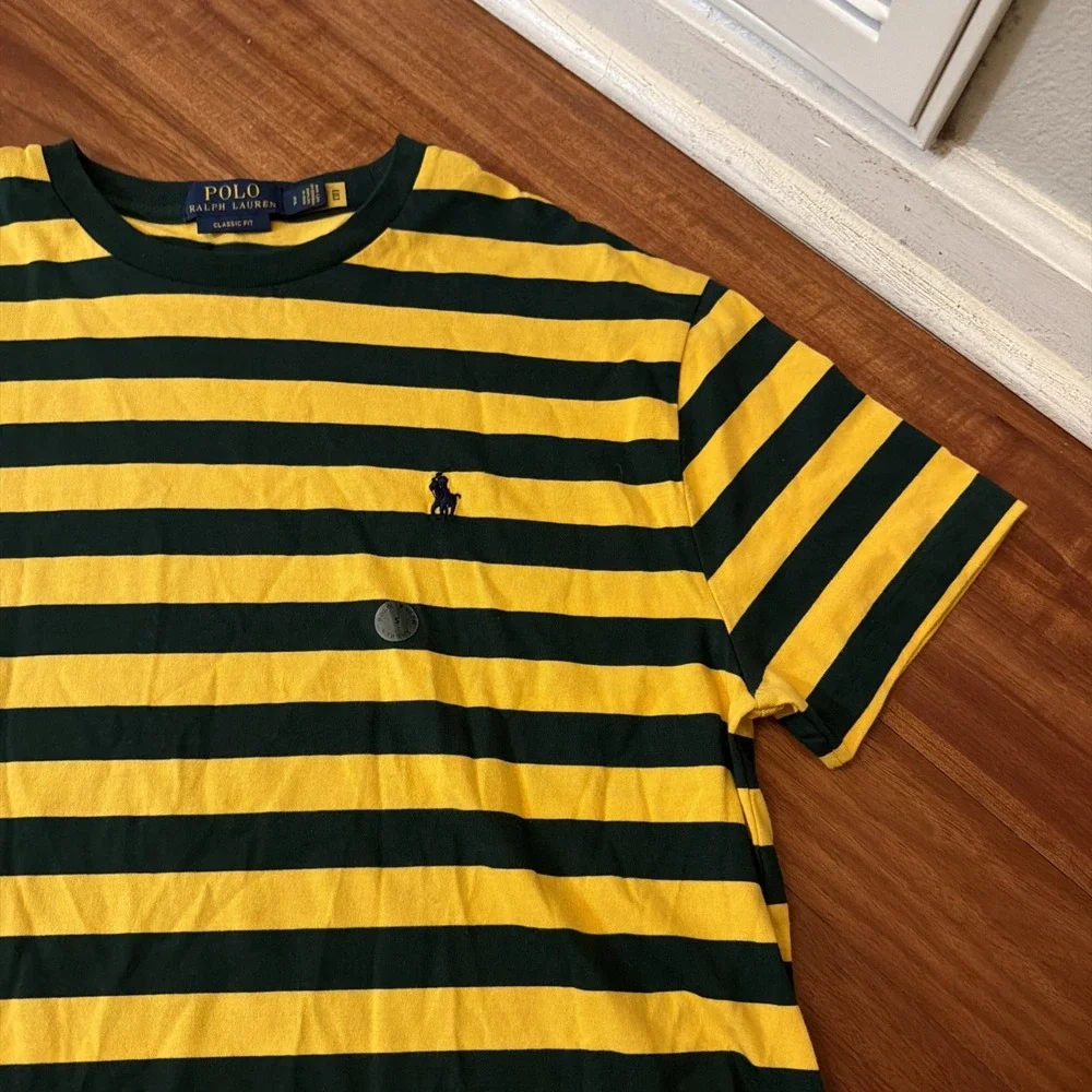 Polo Ralph Lauren Shirt Mens Small Striped Short Sleeve Round Neck Rugby